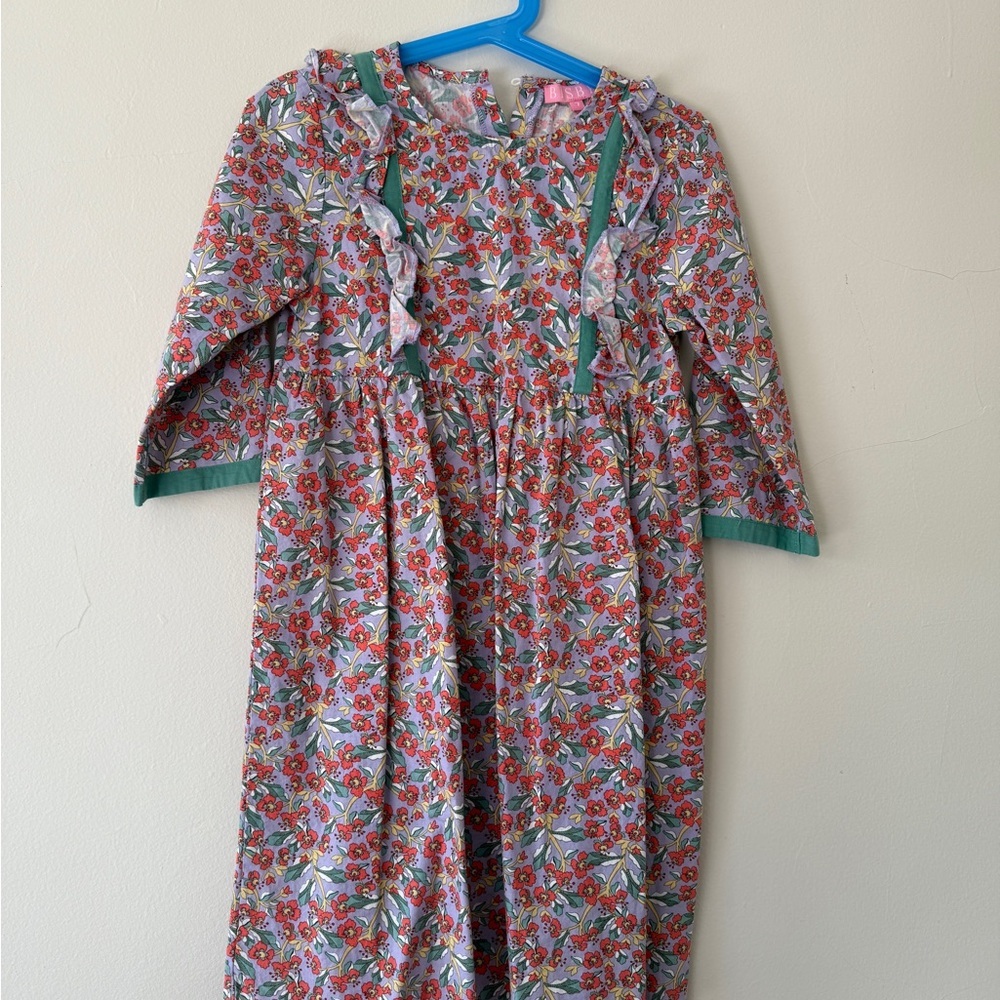 Bisby Green and Purple Casual Dress with Floral Print
